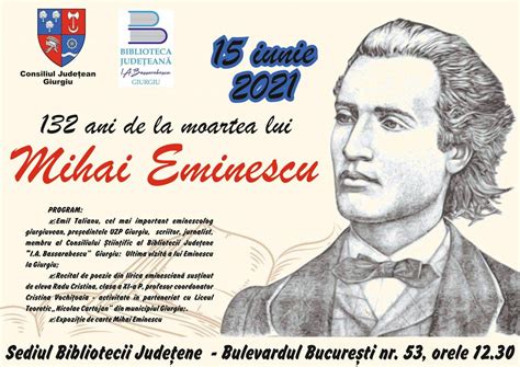 Omagiu Mihai Eminescu Afi Biblioteca Judeteana I A Bassarabescu Giurgiu