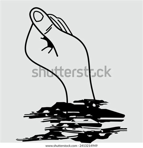 Human Hand Drowning Person Need Emergency Stock Vector (Royalty Free ...