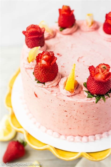 Lemon Strawberry Cake Recipe Sugarspiceslife