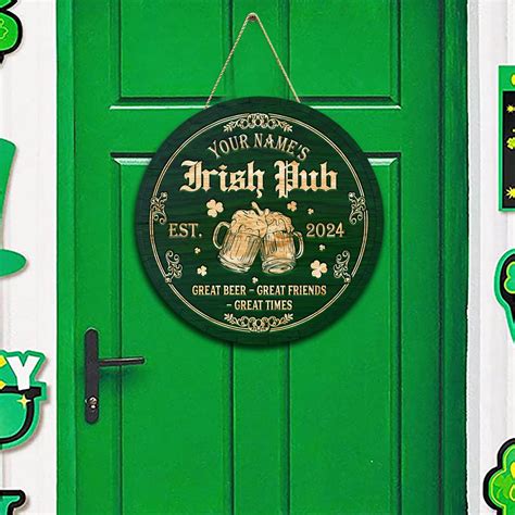 Ysjzbs 2024 St Day Decor Irish Pub Wooden Sign Wall Plaque 2024 New