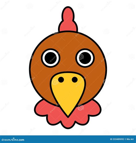 chicken face portrait side view doodle drawing woodcut style cartoon