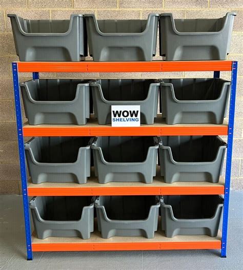 Large Stacking Pick Bin Kits Racking Bins Tubs Shelving Storage Garage