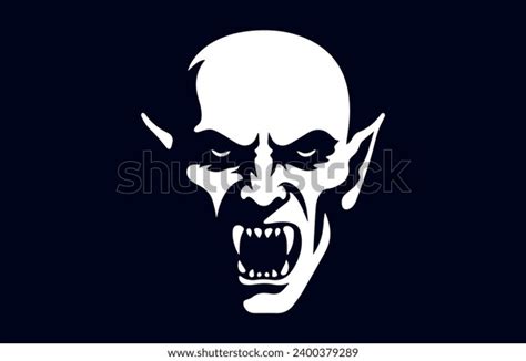 Evil White Vampire Face On Dark Stock Vector (Royalty Free) 2400379289 ...