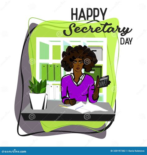 Happy Secretary Day Banner Design Template Vector Illustration Stock