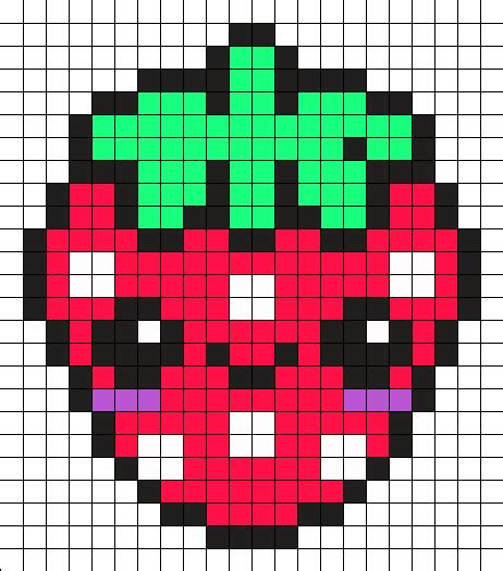 Cutestrawberry By Nicky On Kandi Patterns Perler Beads Pixel Art