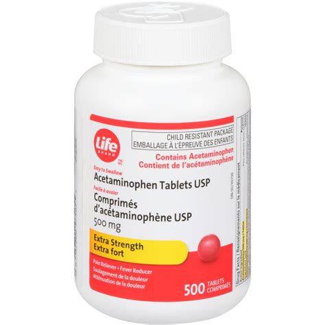 Life Brand Acetaminophen Extra Strength 500Mg Easy To Swallow ...