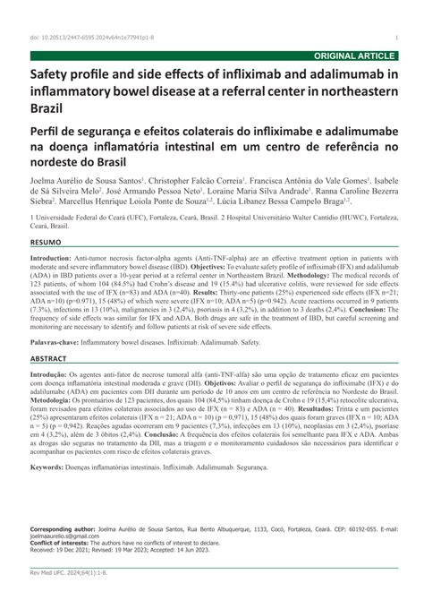 PDF Safety Profile And Side Effects Of Infliximab And Adalimumab In