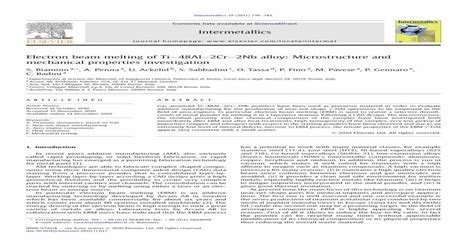 Electron Beam Melting Of Ti48Al2Cr2Nb Alloy Microstructure And