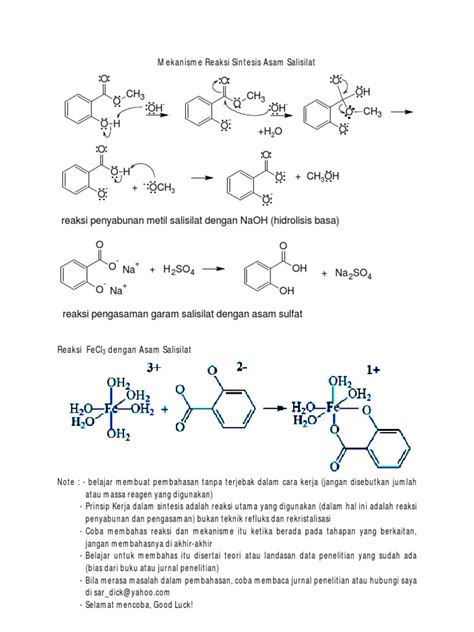 PDF Mekanisme Reaksi Sintesis Asam Salisilat DOKUMEN TIPS