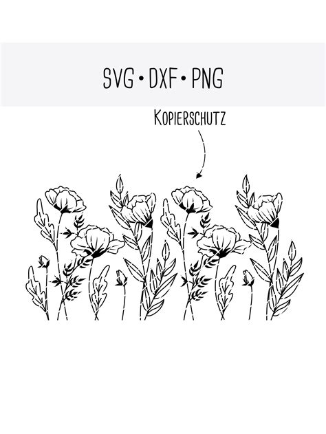 Plotterdatei Svg Dxf Png Blumenwiese Farbig F R Etsy De