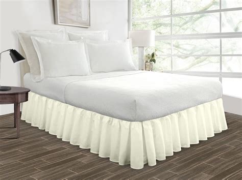 Hnb Store Ruffled Bed Skirt Easy Fit 18 Inch Drop Microfiber Made