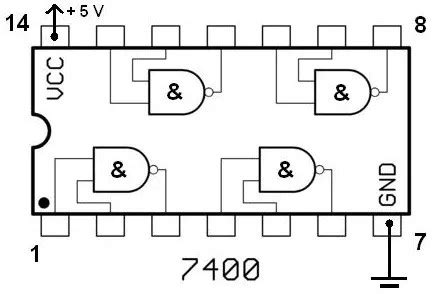 TTL IC 7400 NAND gate dual input - Schematic Design