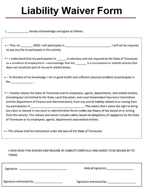 Liability Waiver Form Free Word And Excel Templates