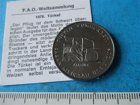 Türkei 1970 2 1 2 Lira Sondermünze F A O Stempelglanz Kaufen auf