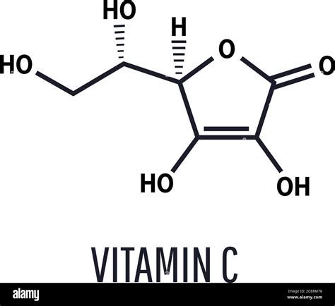 Vitamin C molecule chemical science atomic structure formula vector ...