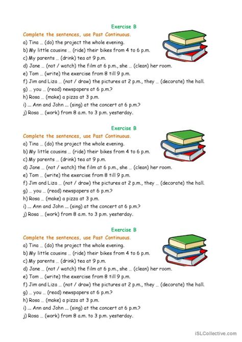 Exercise Past Continuous General G English Esl Worksheets Pdf Doc