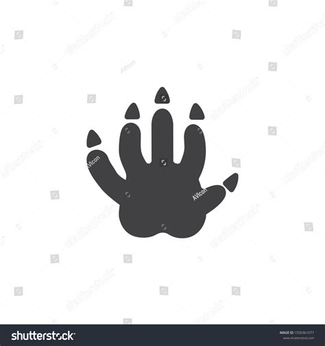 Opossum Paw Print Vector Icon Filled Flat Sign Royalty Free Stock