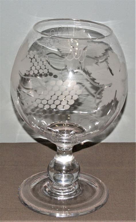 Verre Rince Raisin En Cristal Grave Feuilles Et Grappes Raisin Cr