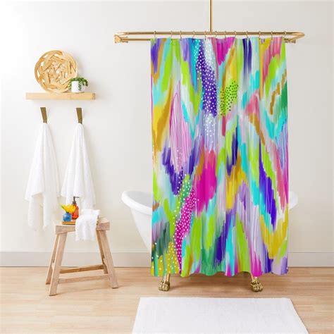 Colorful Abstract Digital Painting In Vibrant Colors Shower Curtain By Myart23 Pastel