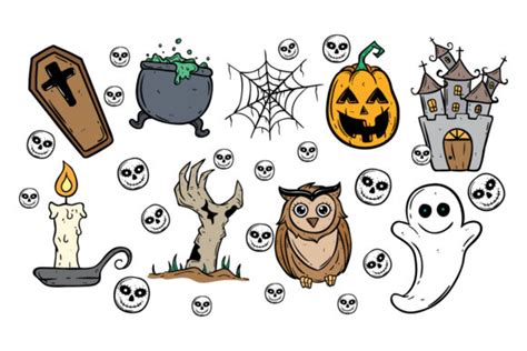 Cute Halloween Icons Collection Graphic by PadmaSanjaya · Creative Fabrica