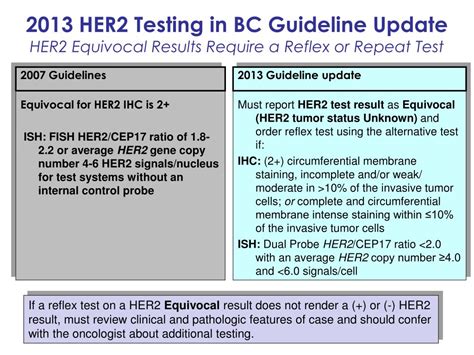 PPT - HER2 Testing in Breast Cancer: 2013 ASCO/CAP HER2 Guideline ...