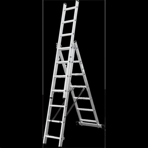 Лестница раскладная выдвижная 3-секционная Standers до 3.08 м 7 ...