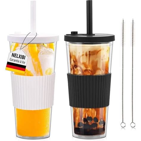 730ML Bubble Tea Kit Complet Gobelet Avec Paille Verre Bubble Tea