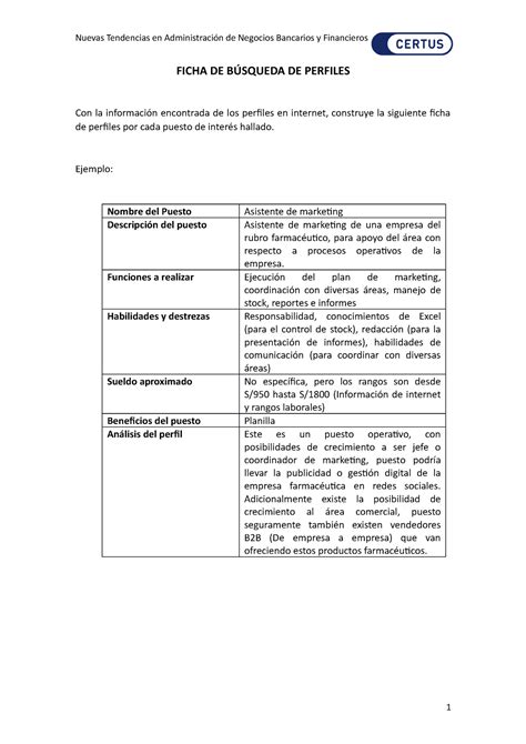 Sesi N Ficha B Squeda De Perfiles Fgfhf Nuevas Tendencias En