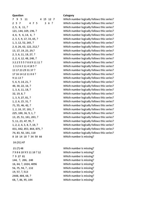 Iq Test Questions Answers | PDF