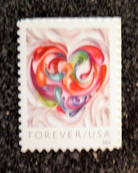 2016USA 5036 Forever Quilled Paper Heart Love Series Mint NH