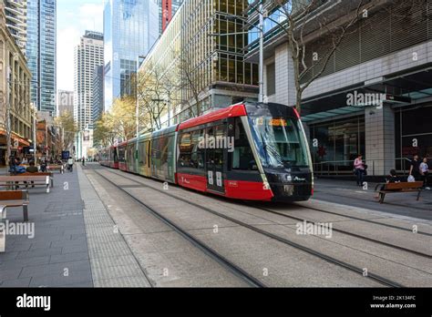 A Line 3 Light Rail Tram On George Street In Sydney Stock Photo Alamy