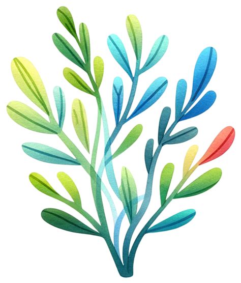 Ai Generated Colorful Seaweed Ocean Flora Watercolor Illustration Ai