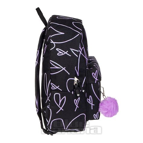 Hype Glitter Hearts Purple Backpack School Rucksack