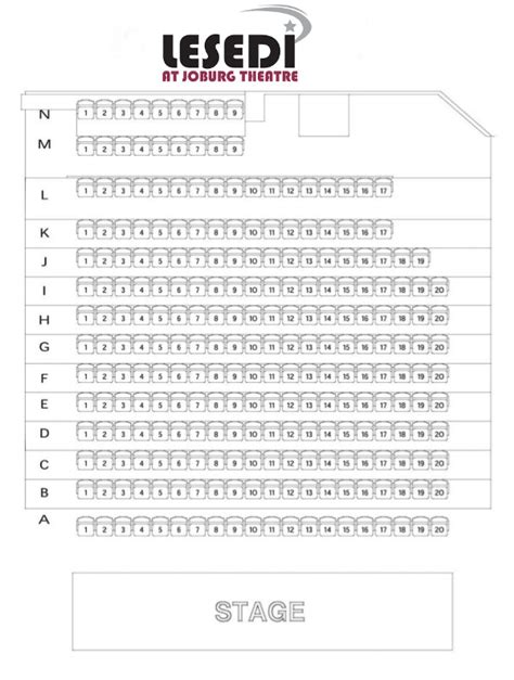 Theatre Seating Plans - The Lesedi - Joburg Theatre