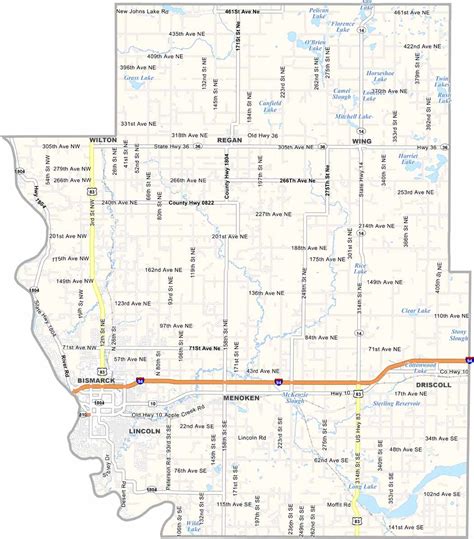 North Dakota County Map Us County Maps