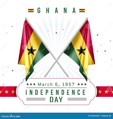 Independence Day of Ghana with Flag Stock Illustration - Illustration ...