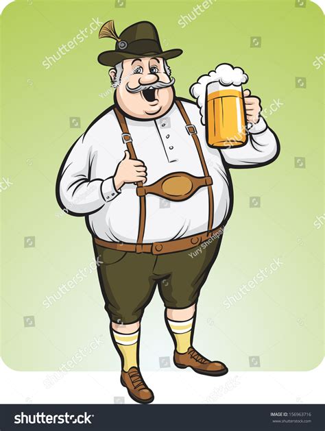 Vector Illustration Cartoon Oktoberfest Man Beer Stock Vector (Royalty Free) 156963716 ...