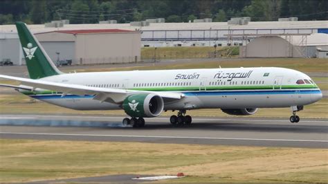 Saudi Arabian Airlines Boeing Retro Hz Ar Landing In Pdx