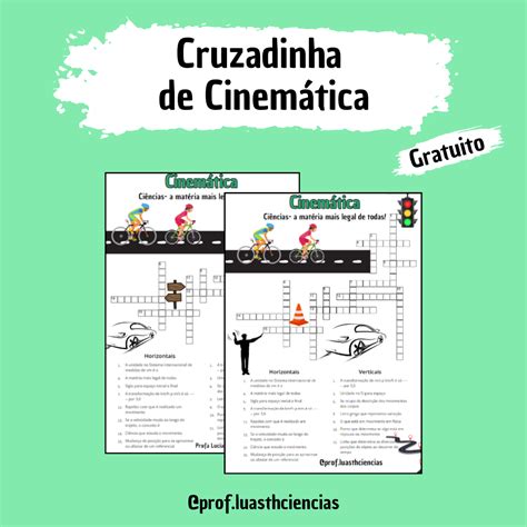 Cruzadinha Da Cinem Tica Ci Ncias A Mat Ria Mais Legal De Todas