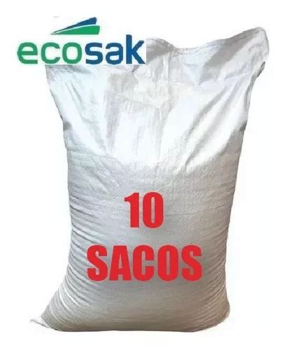 Kit C 10 Sacos De Ráfia Ecosak 50kg P Entulho Grãos Ração