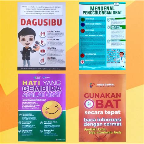 Jual Paket 4 Poster Pilihan Tema Obatfarmasi Poster Obatfarmasi