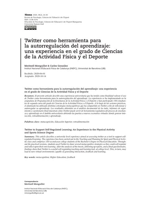 PDF Twitter como herramienta para la autorregulación del aprendizaje