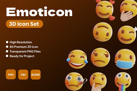 Emoticon 3d Icon Set An Object 3d Model By Permadi Creative