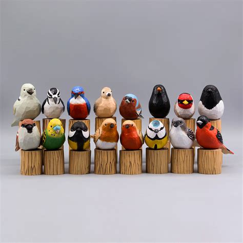 set   birds  stands wooden cuties