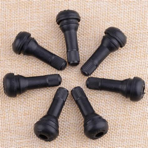 DWCX 25Pcs Black Rubber TR 413 Snap In Tire Valve Stems Short Black