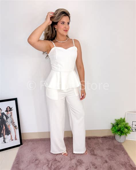 Conjunto Feminino Alfaiataria Blusa Alca E Bojo Perola Compre