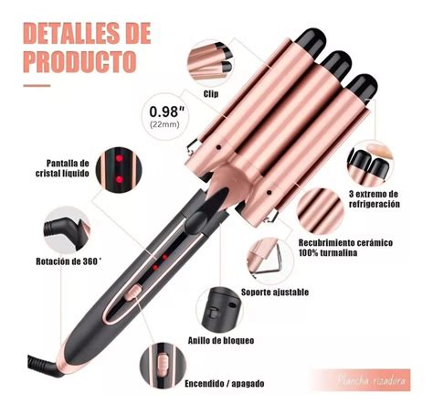 Plancha Rizadora Belug De Cer Mica Profesional En Color Rosa Con