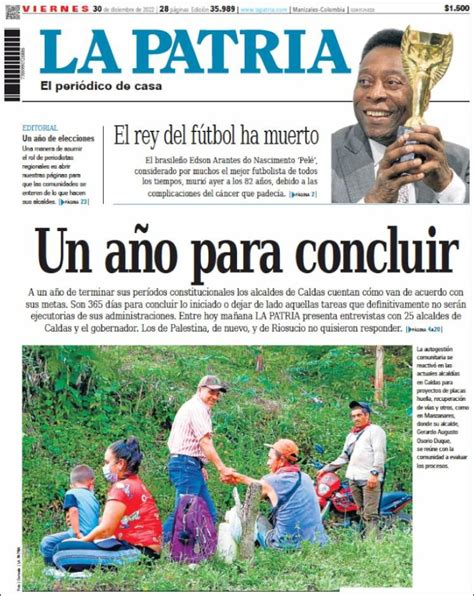 Periódico La Patria Colombia Periódicos De Colombia Edición De