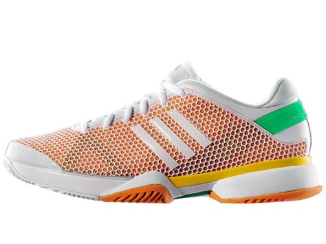 Adidas Womens Stella Mccartney Barricade 8 Tennis Shoes White Orange