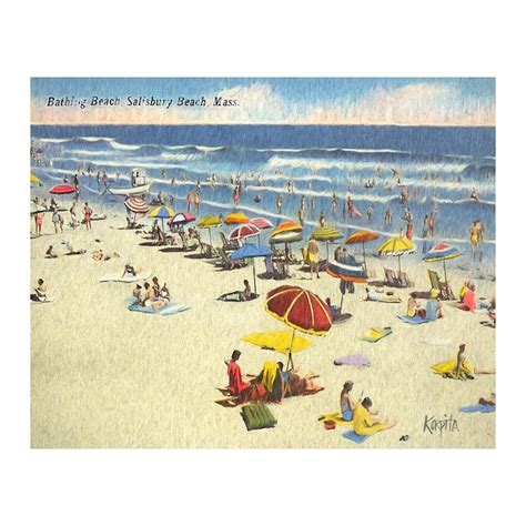 Vintage Beach Vintage Postcard Old Beach Postcard Beach - Etsy